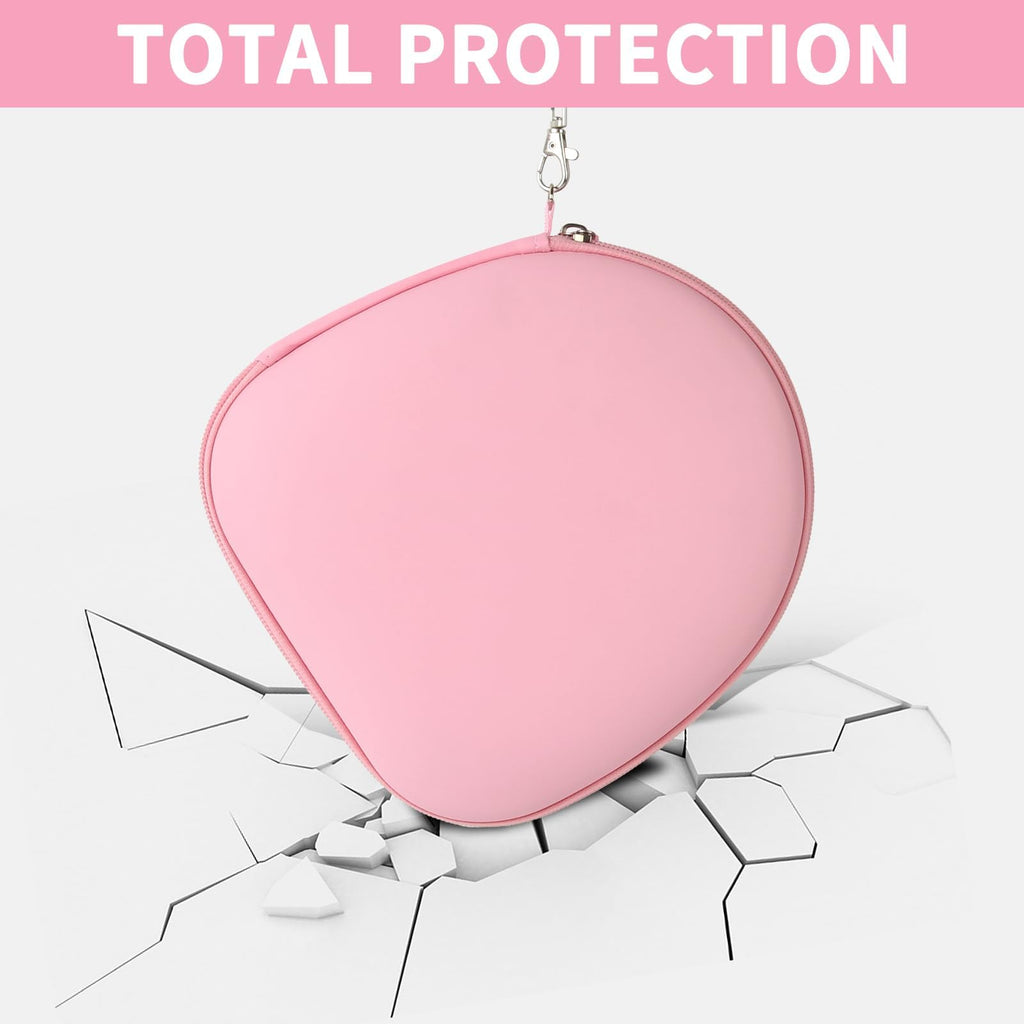 Pink headphone case demonstrating impact-resistant total protection