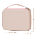 Pink 42-slot jewelry organizer dimensions: 10 by 7.25 by 2.25 inches