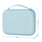 Blue 42-slot jewelry organizer dimensions: 10 by 7.25 by 2.25 inches