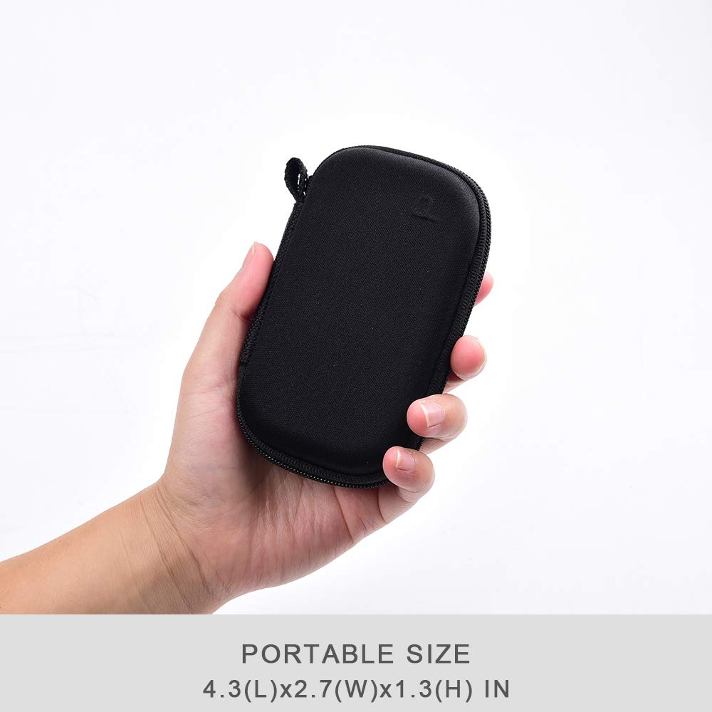 Hand holding the compact black SanDisk SSD travel case
