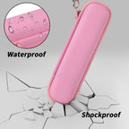 Pink slim toothbrush case demonstrating waterproof and shockproof protection