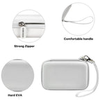 White charging station case with strong zipper, wrist strap, and hard EVA shell