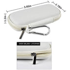 White KardiaMobile travel case dimensions with carabiner and durable zipper