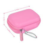 Pink portable SSD case with strong zipper, carabiner, and premium hard-shell material
