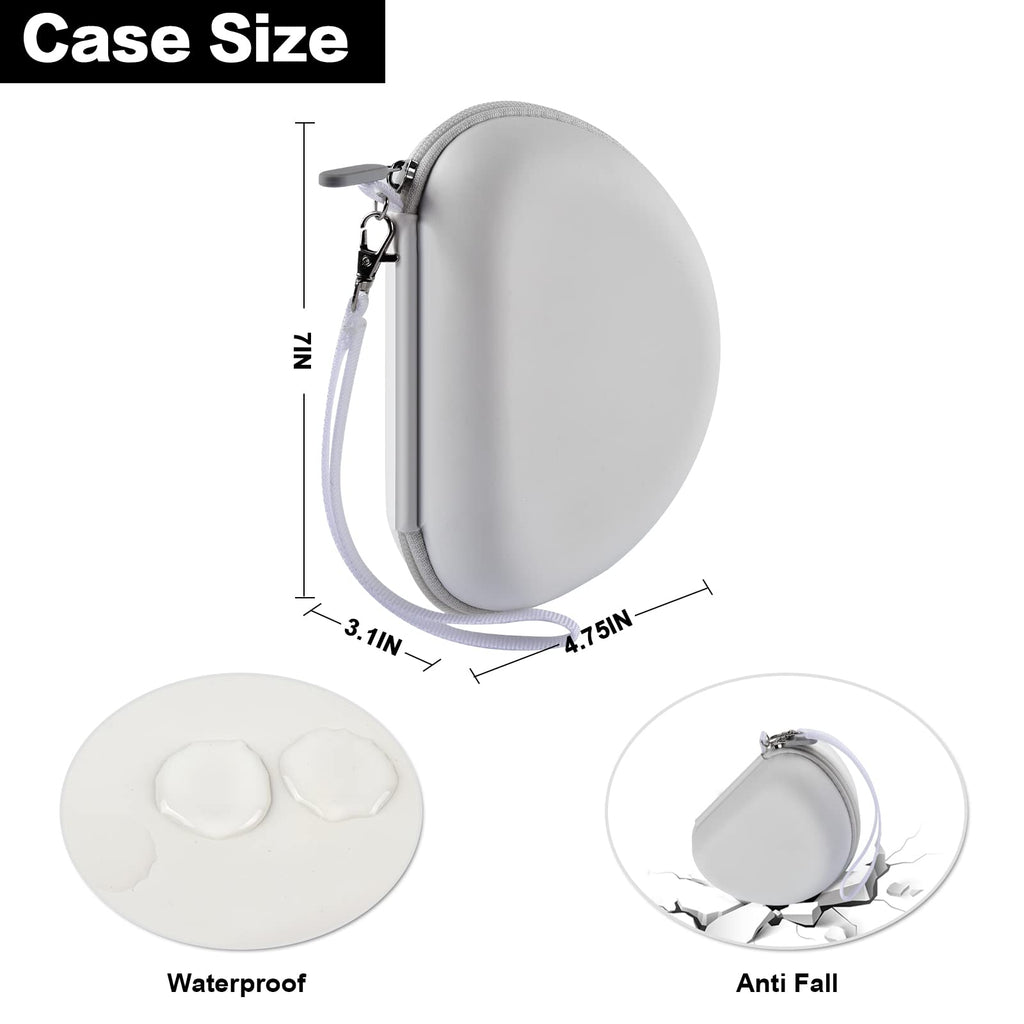 White headphone case dimensions with water-resistant and anti-fall protection