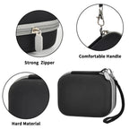 Black mini printer case with strong zipper, carrying strap, and hard protective shell