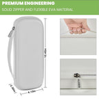 gray hard stethoscope case dimensions, carry handle and dual zipper details
