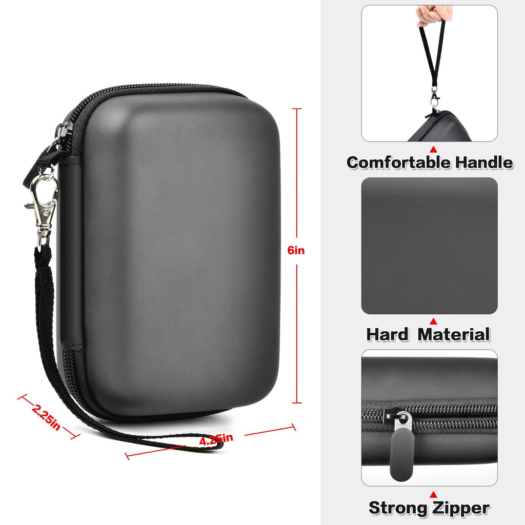 Black label maker case dimensions with handle, strong zipper, and hard shell