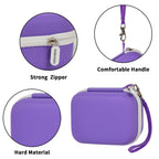 Purple mini printer case with strong zipper, carrying strap, and hard protective shell