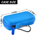 Blue MP3 player case dimensions: 5.32 by 2.75 by 1.58 inches
