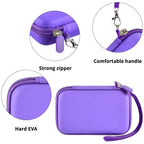 Purple charging station case with strong zipper, wrist strap, and hard EVA shell