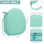 Mint green hard-shell headphone case dimensions with handle and strong zipper; case only