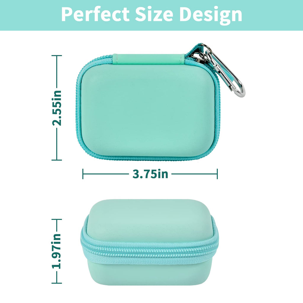 Mint green portable charger case dimensions with compact hard-shell design
