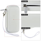 White EVA power bank case with strong zipper, protective shell, and comfortable wrist strap