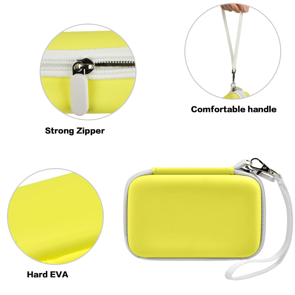 Yellow charging station case with strong zipper, wrist strap, and hard EVA shell