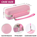 Pink electric toothbrush case dimensions with hard EVA shell and wrist strap