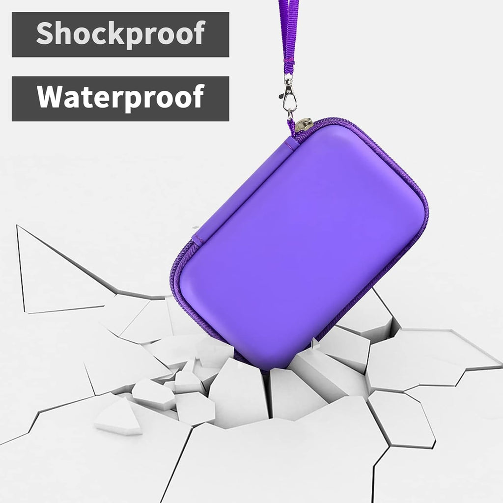 Purple charging station organizer demonstrating shockproof and water-resistant protection