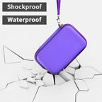 Purple charging station organizer demonstrating shockproof and water-resistant protection