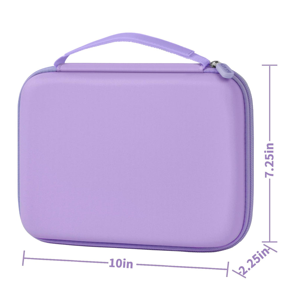 Purple 42-slot jewelry organizer dimensions: 10 by 7.25 by 2.25 inches