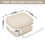 Beige mini printer case dimensions: 5.32 by 4.13 by 3.15 inches
