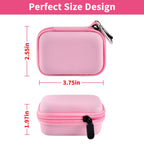 Pink portable charger case dimensions with compact hard-shell design