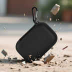 Black hard-shell SSD case demonstrating impact-resistant protection