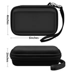 Black 3-in-1 charging station case dimensions: 6 by 4 by 2 inches