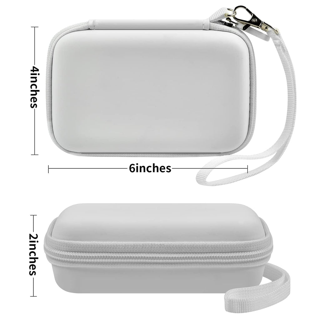 White 3-in-1 charging station case dimensions: 6 by 4 by 2 inches