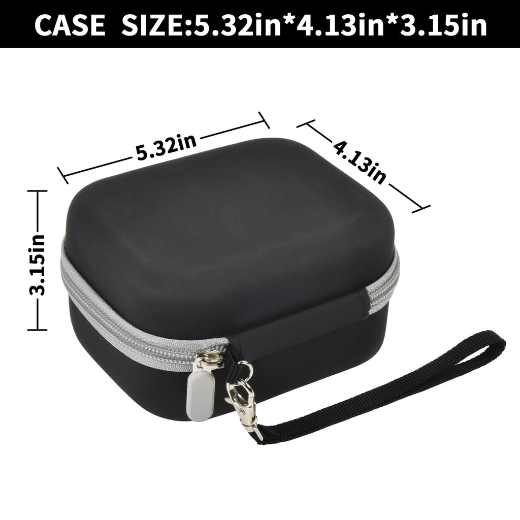 Black label maker case demonstrating shockproof and splash-resistant protection