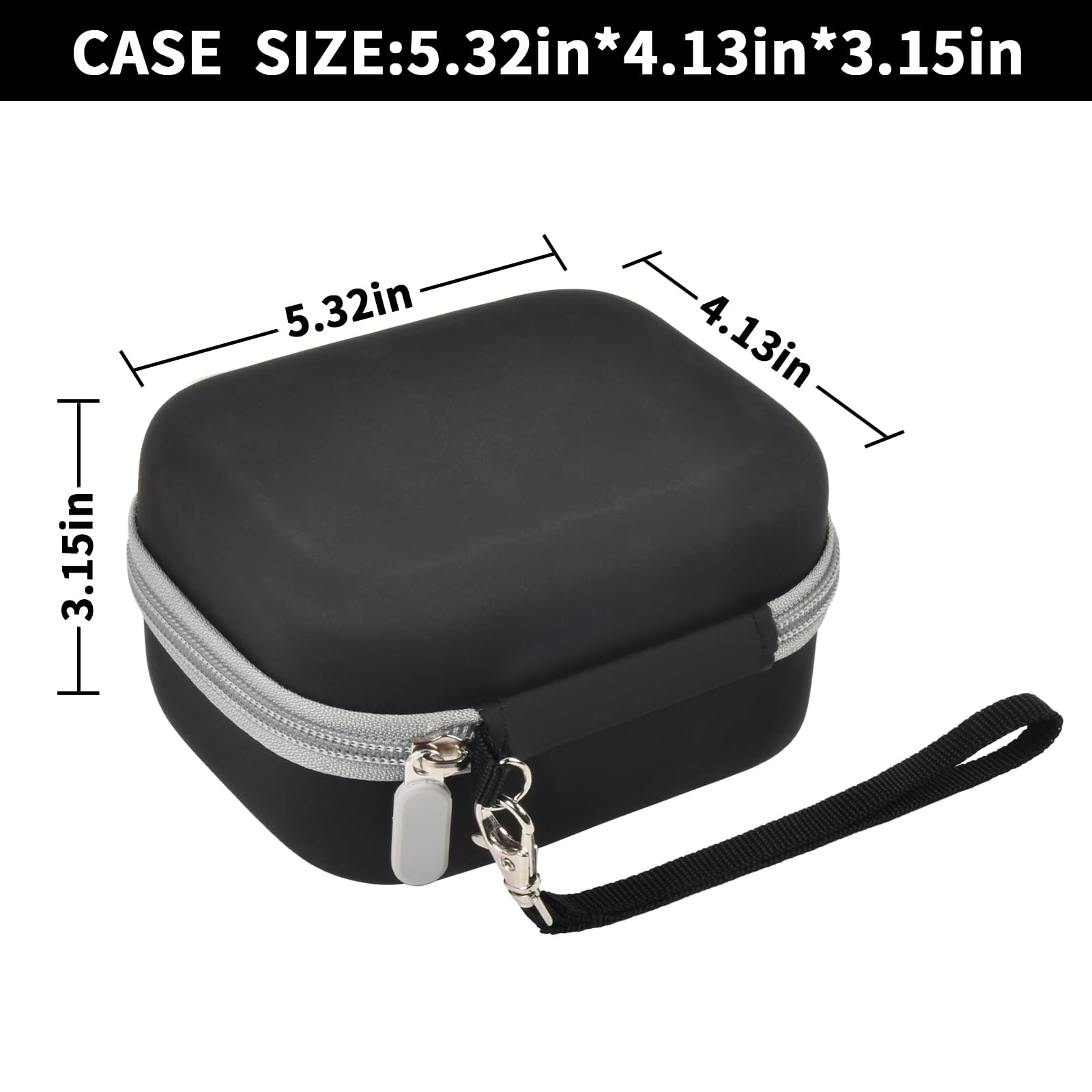 Black label maker case demonstrating shockproof and splash-resistant protection