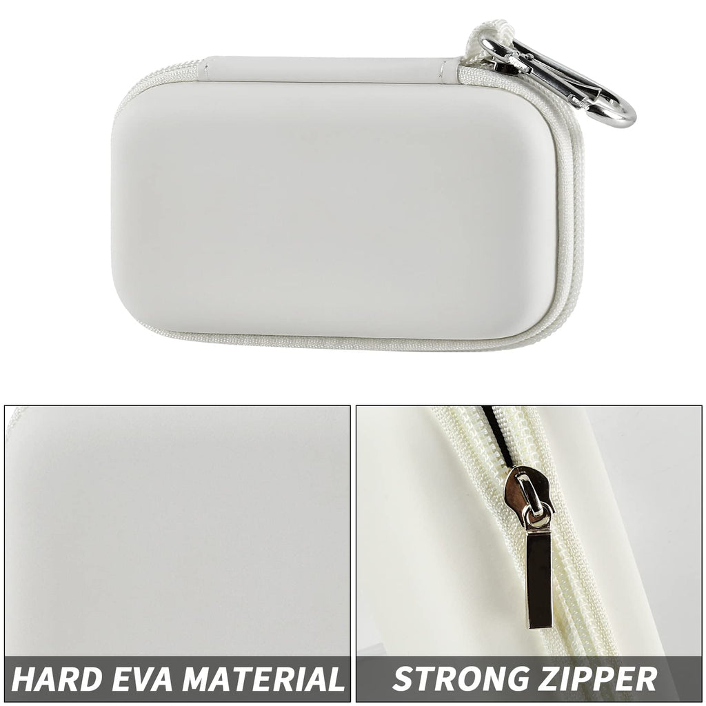 White hard EVA music player case with strong zipper and carabiner