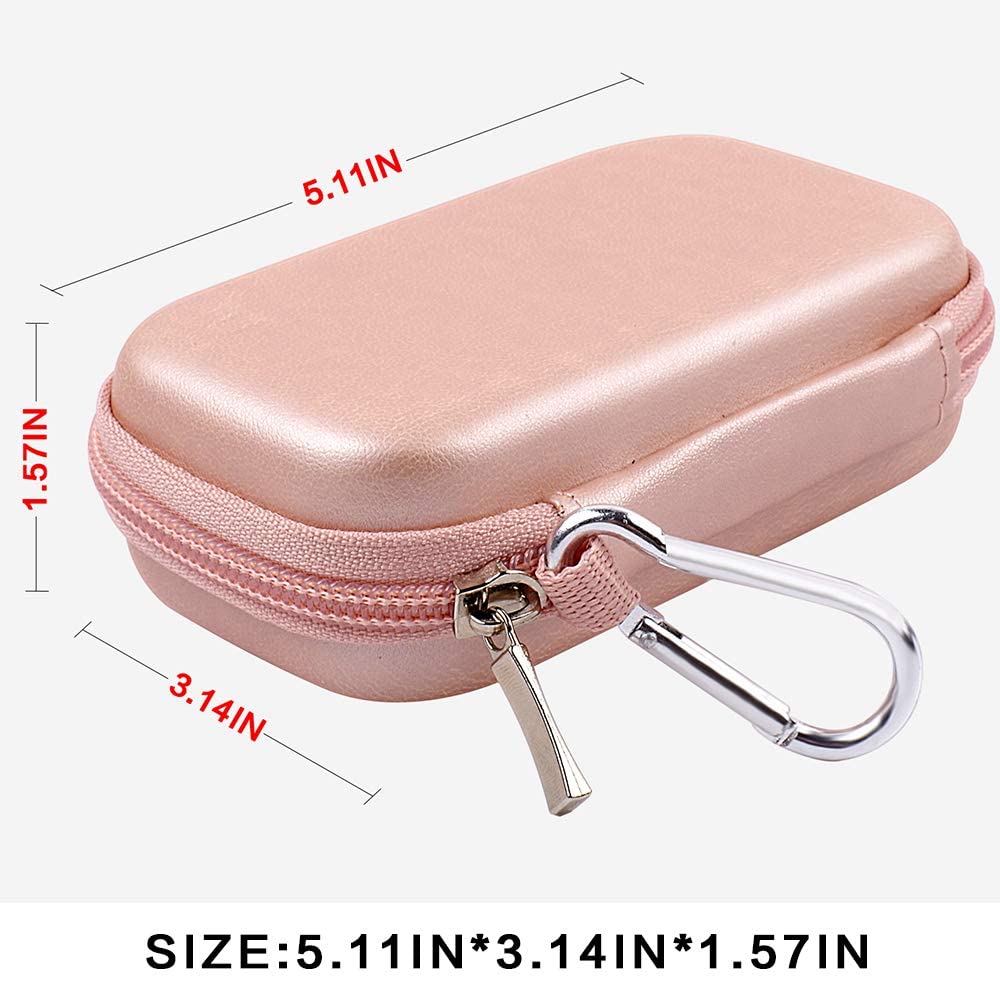 Rose gold MP3 player case dimensions: 5.11 by 3.14 by 1.57 inches