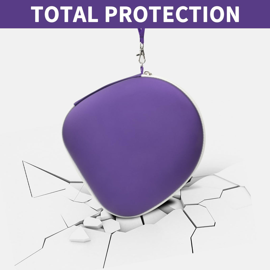 Purple headphone case demonstrating impact-resistant total protection