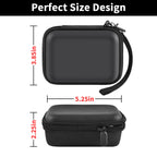 Black portable charger case dimensions with compact hard-shell design