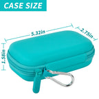 Teal MP3 player case dimensions: 5.32 by 2.75 by 1.58 inches
