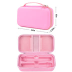 Pink JBL wireless microphone case dimensions with dual storage layout