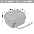 Gray mini printer case dimensions: 5.32 by 4.13 by 3.15 inches