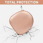 Rose gold headphone case demonstrating impact-resistant total protection