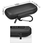 Black KardiaMobile travel case dimensions with carabiner and durable zipper