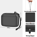 Black label maker case dimensions with handle, strong zipper, and hard shell