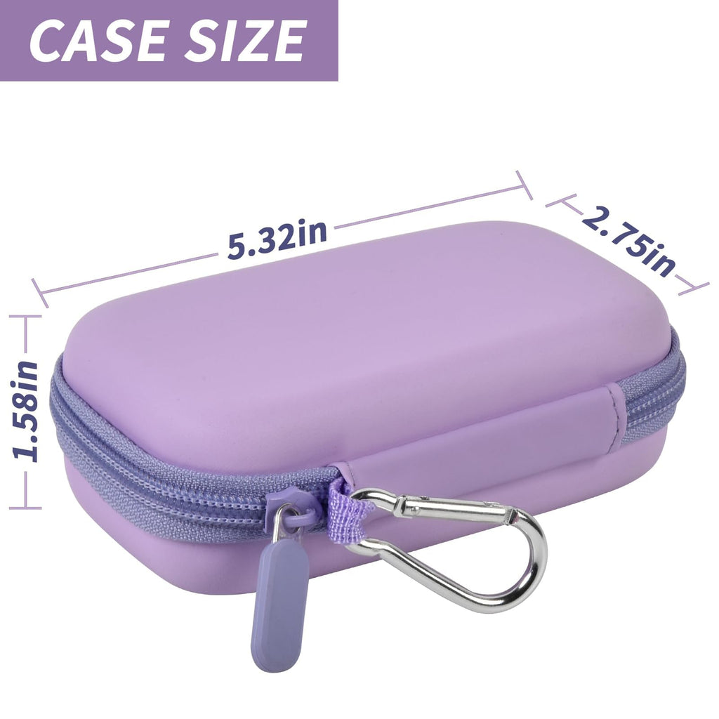 Lavender MP3 player case dimensions: 5.32 by 2.75 by 1.58 inches