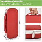 red hard stethoscope case dimensions, carry handle and dual zipper details