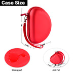Red headphone case dimensions with water-resistant and anti-fall protection