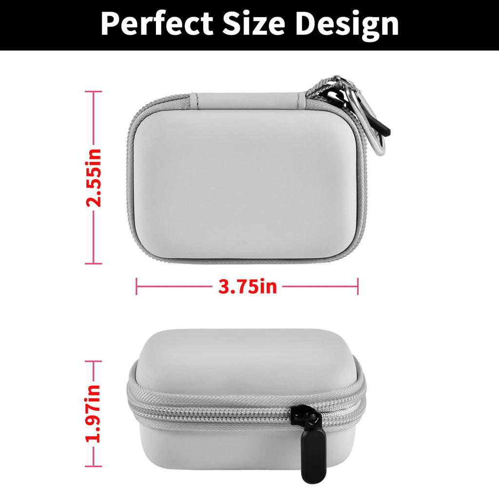 Gray portable charger case dimensions with compact hard-shell design