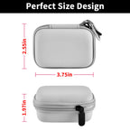 Gray portable charger case dimensions with compact hard-shell design