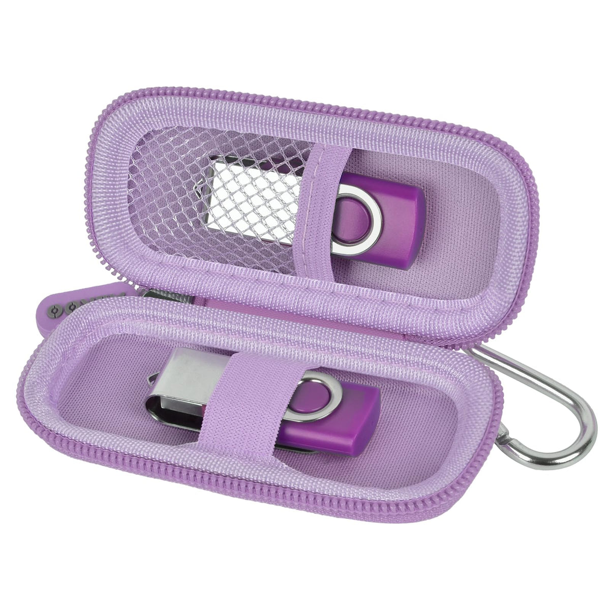USB Flash Drive & SD Card Organizer | ALKOO – Light Purple – protective case product view