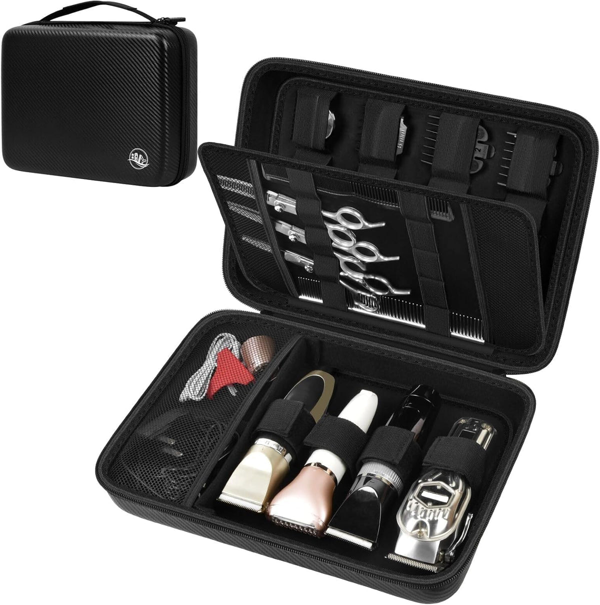Professional Hair Clipper Travel Case | ALKOO – Black – protective case product view