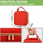 Red NIIMBOT label maker case dimensions with handle and dual zippers