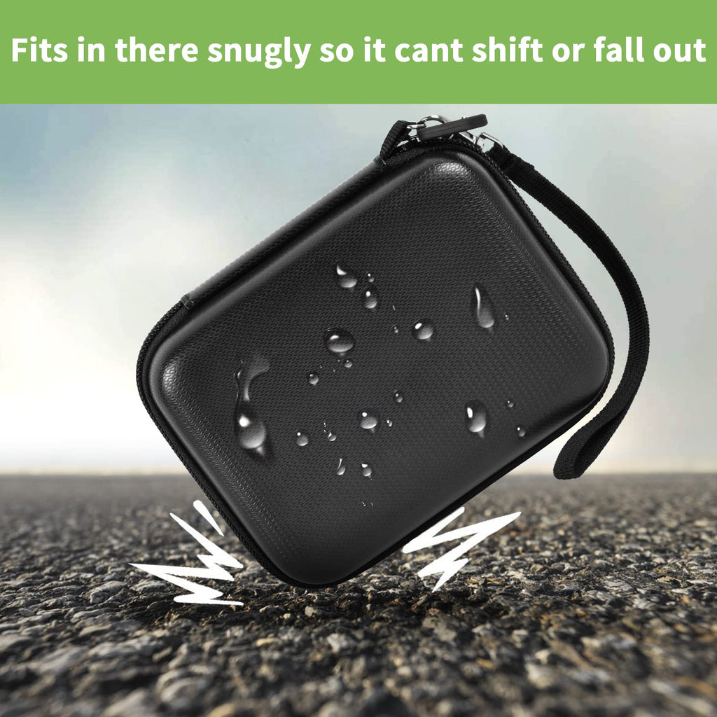 Black hard drive case demonstrating water-resistant and impact-protective shell