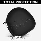 Black headphone case demonstrating impact-resistant total protection